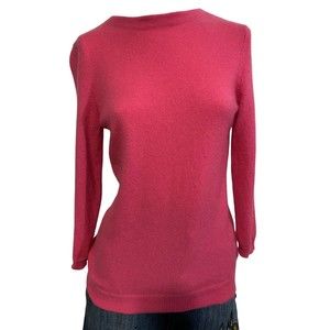 TALBOTS Womens Cashmere Sweater Crewneck Hot Pink Medium
